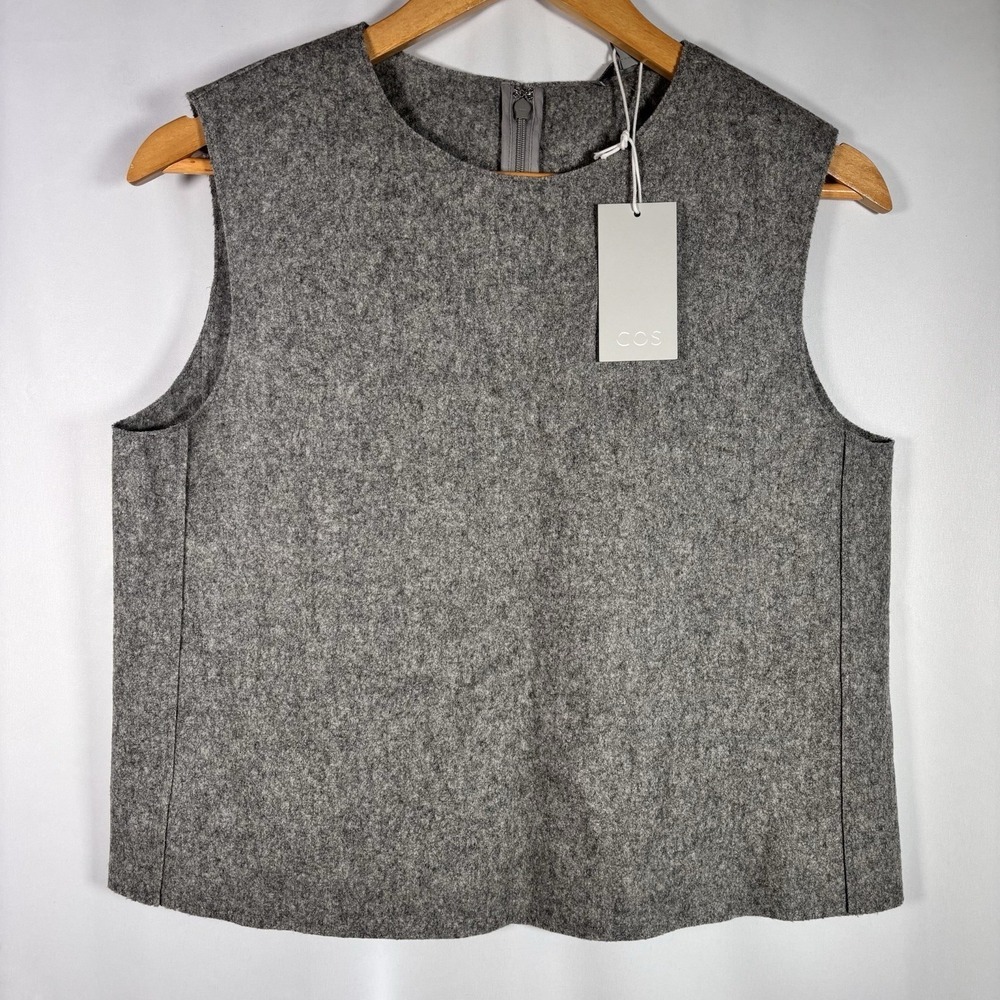 Cos Wool Blend Sleeveless Top Womens Small EU 38 Office Modern Quiet Luxury NWT